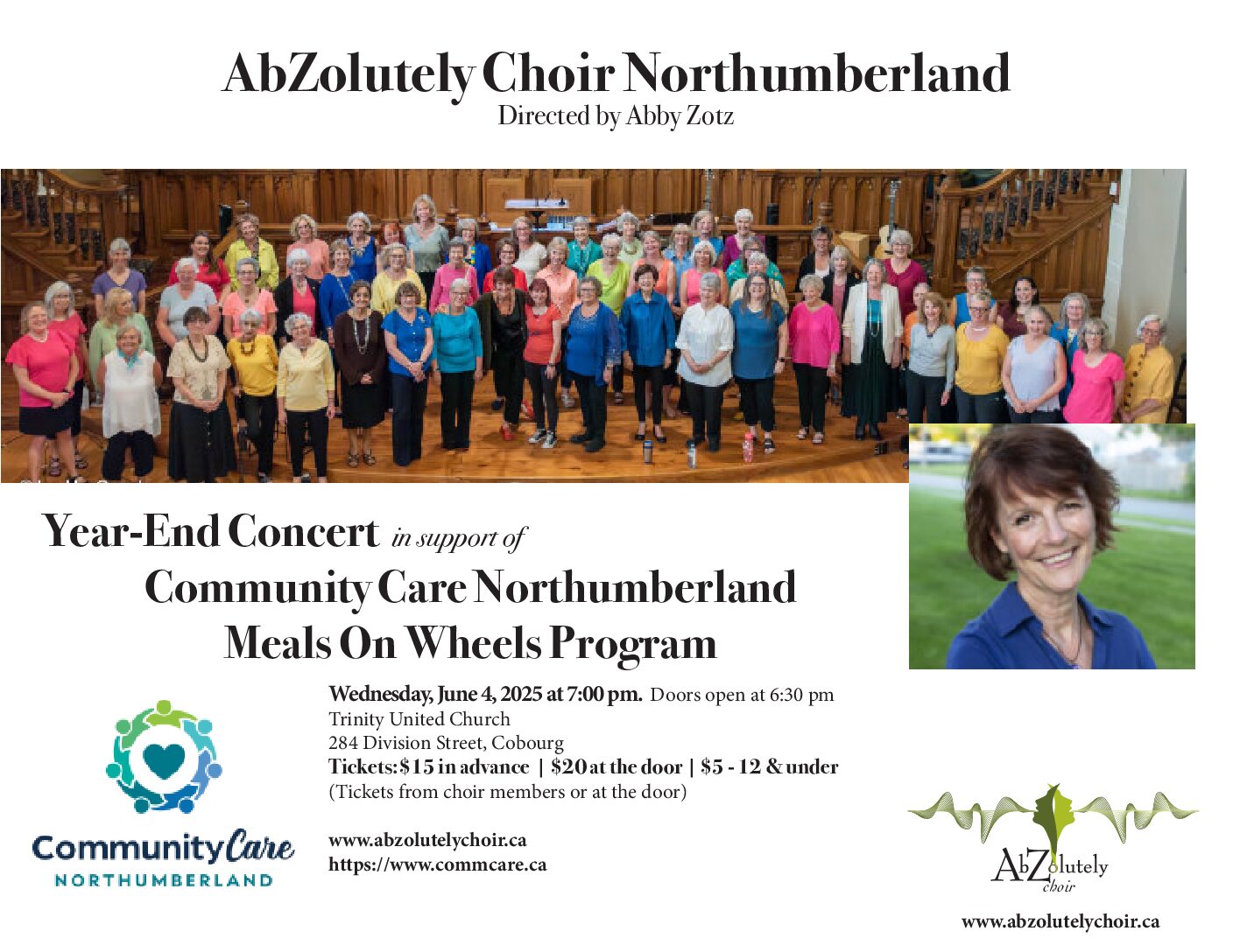 So Much to Sing For: AbZolutely Choir Northumberland Year End Concert to Benefit Community Care Meals on Wheels